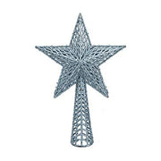 Large Glitter Christmas Star Tree Topper with Spring Base 25 x 36cm in Red, Gold, Blue, Silver, or Rose Gold